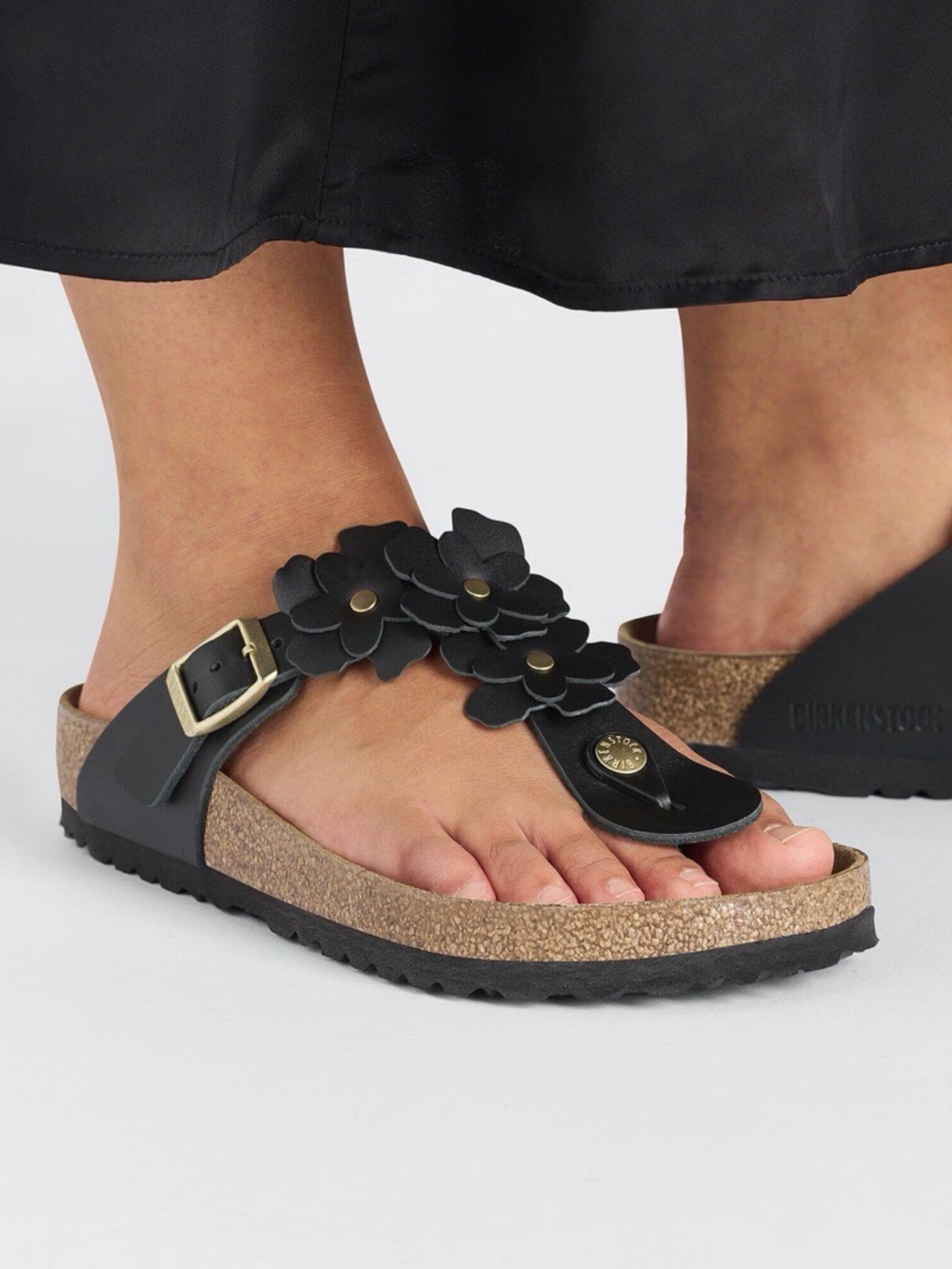 Birkenstock Black Gizeh Flower Sandals 🔥 Size 39